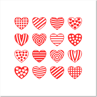 Valentines day Hearts pattern love pattern Posters and Art